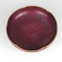 A Chinese zhun ware dish, Dia. 19.7cm. H. 6cm.