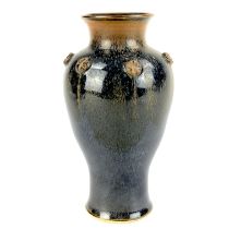 A Song dynasty style black and brown glazed pottery vase, H. 23cm.