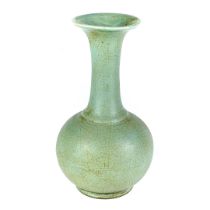 A Chinese celadon crackle glazed long neck vase. H. 20cm .