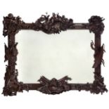 AN IMPRESSIVE MARINE-THEMED OVERMANTLE MIRROR, POSSIBLY FROM A CLUB, CIRCA 1900