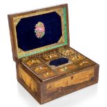 A FINE TRINITY HOUSE MARQUETRY INLAID WORK BOX, CIRCA 1870