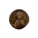 AN EXCESSIVELY RARE SMALL BRONZE MEDAL COMMEMORATING COMMODORE RICHARD HOWE AND WILLIAM PITT THE