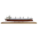 A BOARDROOM MODEL OF THE BULK CARRIER M.V. HARFLEUR BUILT FOR J & C HARRISON, 1974