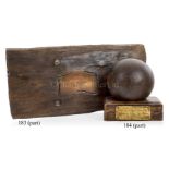 A 32LB CANNON BALL UNDERSTOOD TO BE FROM H.M.S. VICTORY