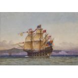 WILLIAM FREDERICK MITCHELL (BRITISH, 1845-1914) - THE GREAT HARRY OF 1488; BATTLE SHIP, ABOUT 1650