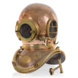 A SIX-BOLT ADMIRALTY-PATTERN COPPER AND BRASS DIVING HELMET BY SIEBE GORMAN & CO LTD LONDON