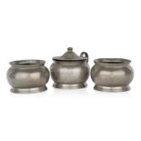 PEWTER CONDIMENTS POTS FROM A ROYAL YACHT, CIRCA 1830