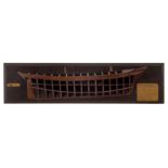 A 19TH CENTURY FRAME MODEL OF THE HISTORICALLY SIGNIFICANT SQUARE-RIGGED BRIG YACHT WATERWITCH,