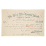 A RARE GREAT EASTERN SHARE CERTIFICATE, CIRCA 1859