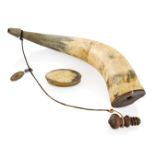 A 19TH CENTURY POWDER HORN