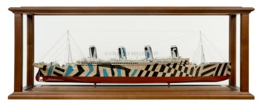 A 1:48 SCALE "DAZZLE" MODEL OF THE R.M.S. OLYMPIC AS FITTED FOR TROOP TRANSPORT IN THE GREAT WAR