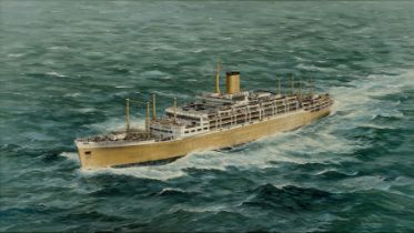 δ OIL PAINTING BY R G LLOYD OF THE SS ORONSAY