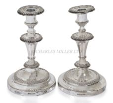 A MATCHED PAIR OF CUNARD LINE PLATED CANDLESTICKS, C. 1865