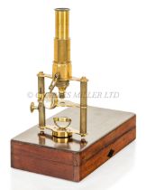 A PORTABLE MONOCULAR MICROSCOPE, 19TH CENTURY