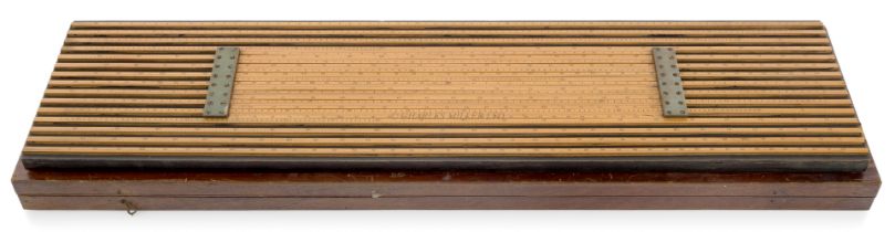 AN EARLY 20TH CENTURY HANNYNGTON PATTERN GRID-IRON SLIDE RULE BY ASTON AND MANDER, LONDON