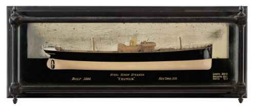 A 1:96 SCALE BUILDER’S MIRROR BACKED HALF BLOCK MODEL FOR THE S.S. FAUNUS, 1891