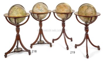 A PAIR OF 19TH CENTURY 12IN. LIBRARY GLOBES BY MALBY