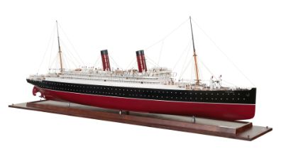 A FINE 1:48 SCALE BUILDERS STYLE MODEL OF R.M.S. CARMANIA ORIGINALLY BUILT BY JOHN BROWN & CO. FOR