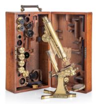 A COMPOUND MONOCULAR MICROSCOPE BY R & J BECK, CIRCA 1870
