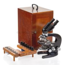 A ZEISS 'MODEL L' BINOCULAR MICROSCOPE, CIRCA 1934