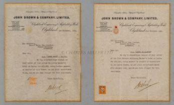 CUNARD WHITE STAR LINE RMS QUEEN MARY & ELIZABETH JOHN BROWN BUILDERS RECEIPTS