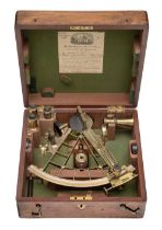 A FINE AND HIGHLY ORIGINAL PLATINUM-SCALED PRIZE SEXTANT FROM H.M.S. WORCESTER, 1886