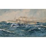 WILL JENEWAY (BRITISH, 1886-1947) The mighty and the strong - H.M. Hospital Ship 'Aquitania' being