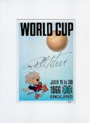 Geoff Hurst Signed 1966 World Cup Willie Phot0. Limited Edition 18/66. Good condition. All