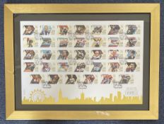 London Olympics Gold medallist stamps 14x18 overall size mounted and framed. Postmark London 2012