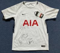 Football Multi Signed Tottenham Hotspur Replica Home Shirt. Signatures include Moussa Dembele,