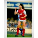 Former Arsenal Legend Charlie George Signed 10x8 inch Colour Photo. Good condition. All autographs