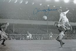 Autographed Mick Jones 12 X 8 Photo - B/W, Depicting A Superb Image Showing Leeds United's Mick