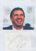Football Legend Gary Speed Signed Signature Piece with Colour Photo Included. Dedicated. Good