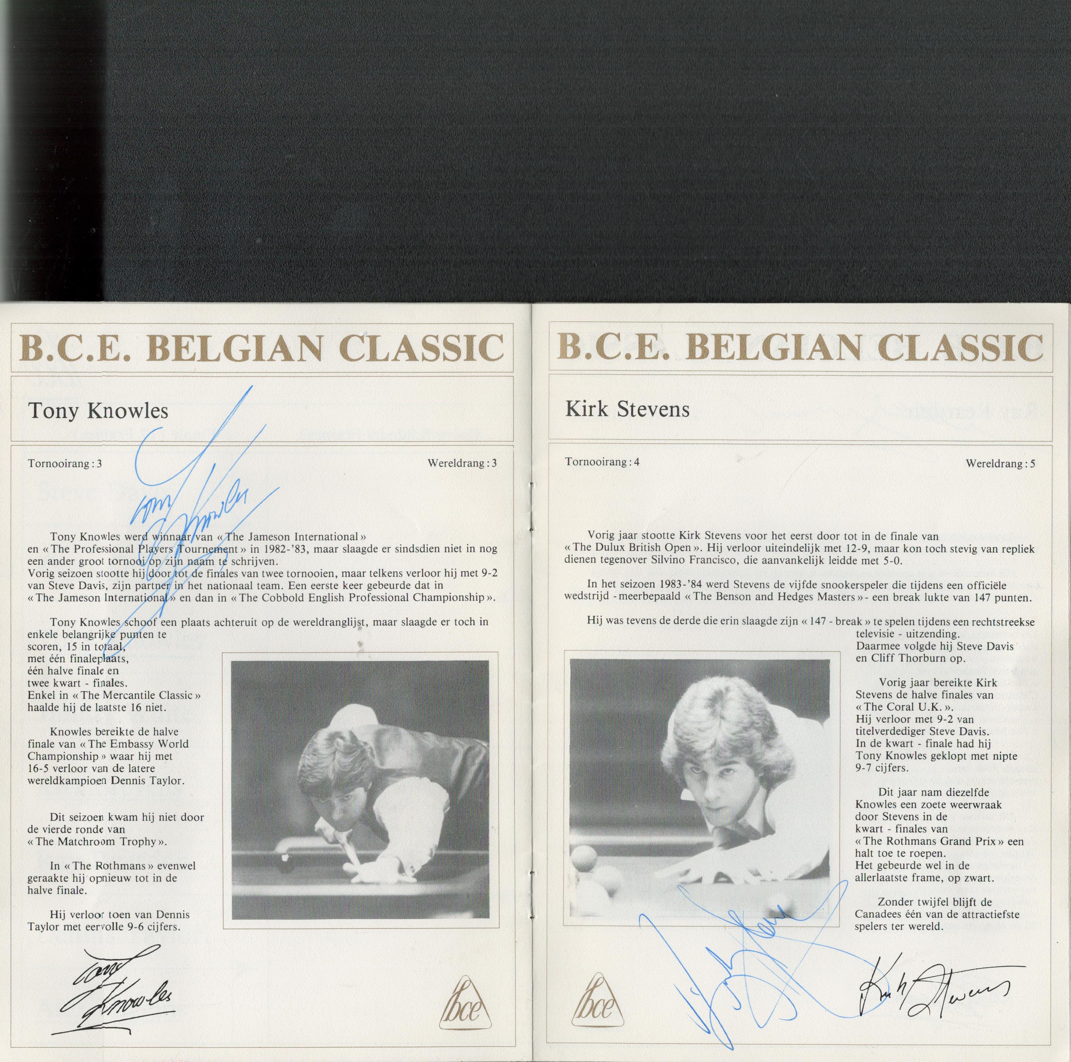 Snooker multi signed Belgian Classic 1986 vintage programme fantastic item includes legends such - Image 3 of 3