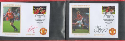 Manchester United 1999 Collection of 18 First Day Covers Signed. Signatures include David Beckham,