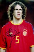 Spain Legend Carlos Puyol Signed Spain 12x8 inch Colour Photo. Good condition. All autographs come