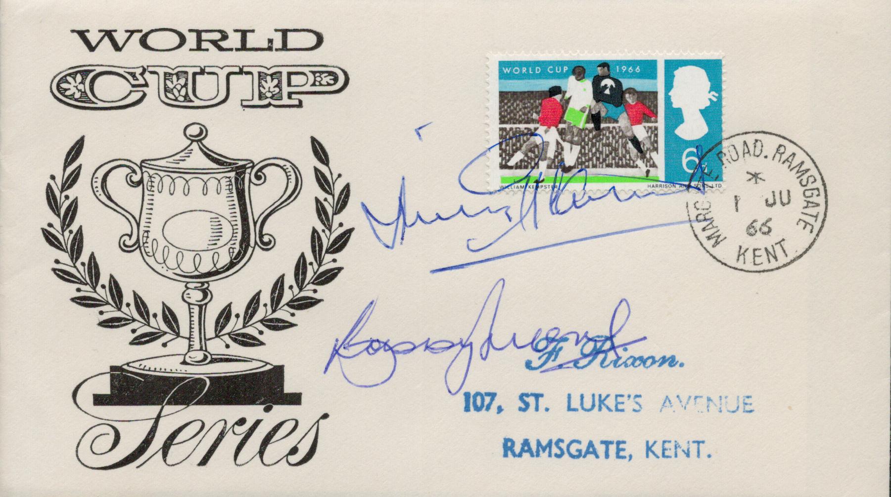 Football Bobby Moore and Jimmy Greaves signed World Cup Series FDC PM Margate Road Ramsgate Kent 1