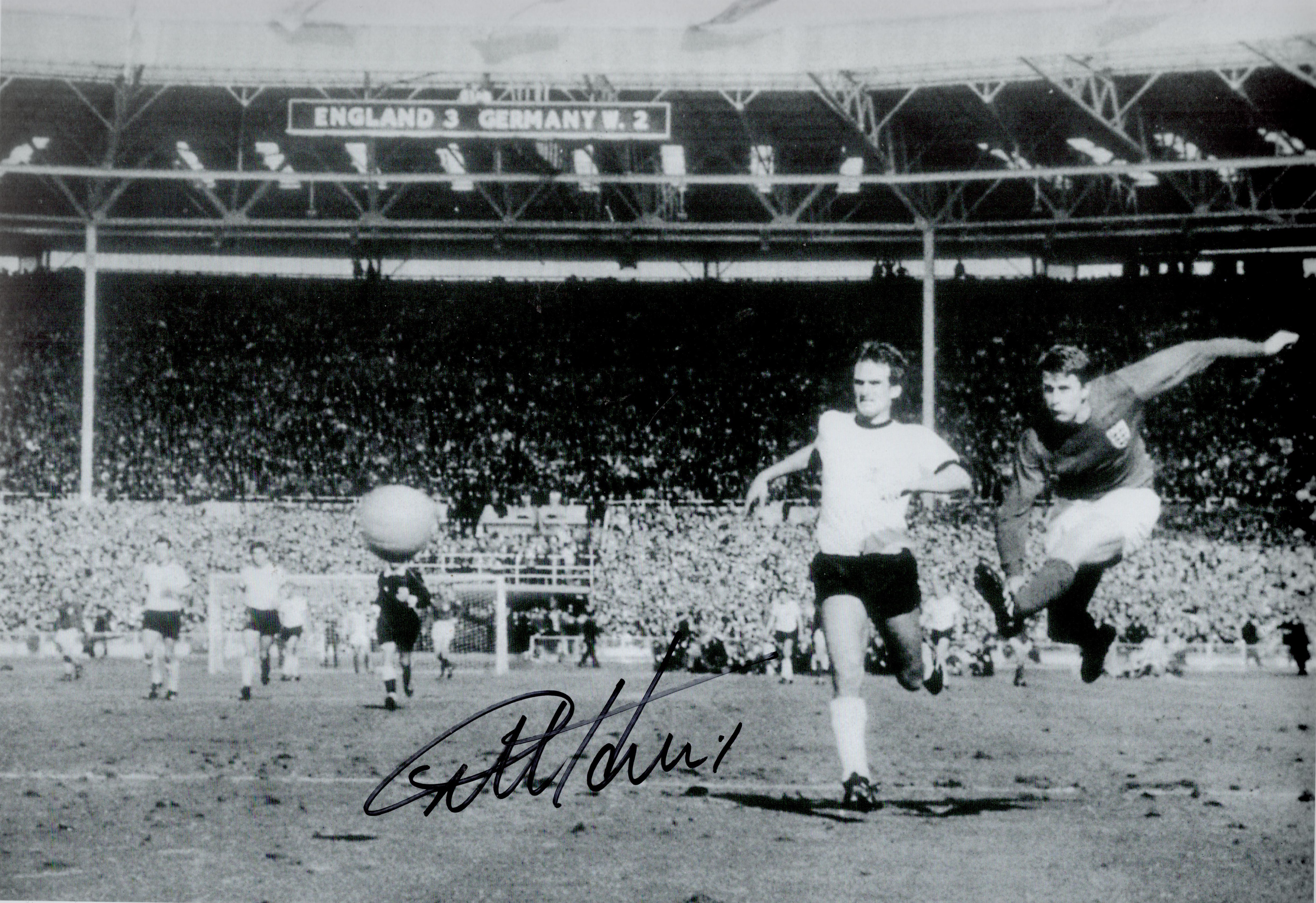 Football Geoff Hurst signed 16x12 They Think Its All Over It IS Now 20x14 black and white print