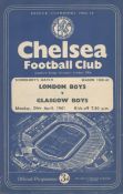 Vintage Matchday Programme For London Boys Vs Glasgow Boys 24/4/1961. Good condition. All autographs