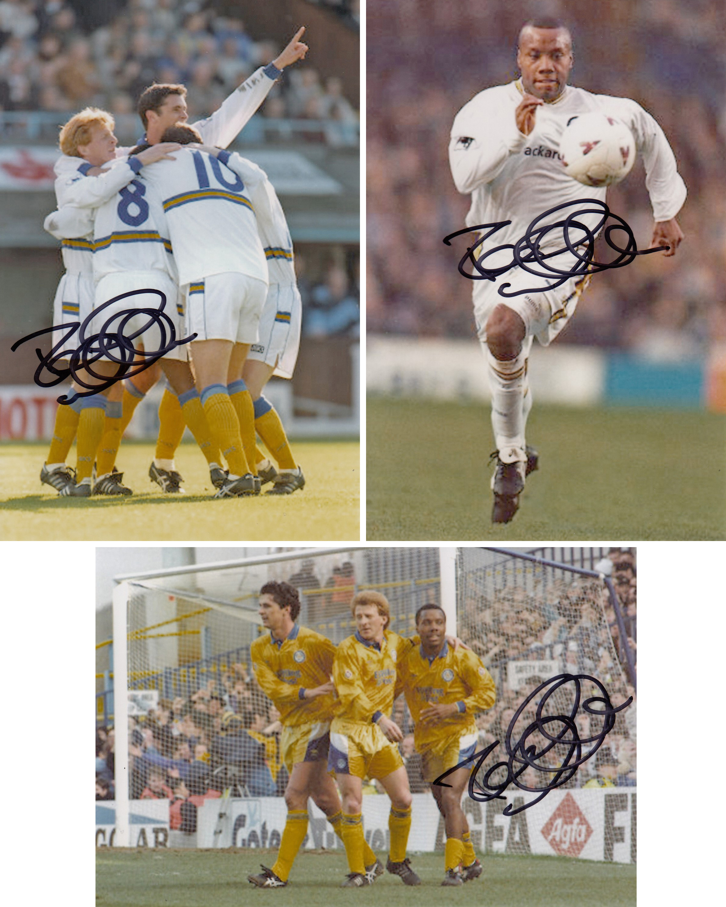 Autographed Rod Wallace Lot Of 6 X 4 Photos - Col, Depicting 3 Superb Images Showing Former Leeds