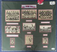 Football Vintage Wales Football Multi Signed Wales Presentation Mount. Signatures within this