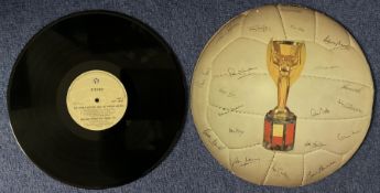 1970 England Football Squad Printed Signatures on Mexico 1970 World Cup Finals Vinyl Casing, With