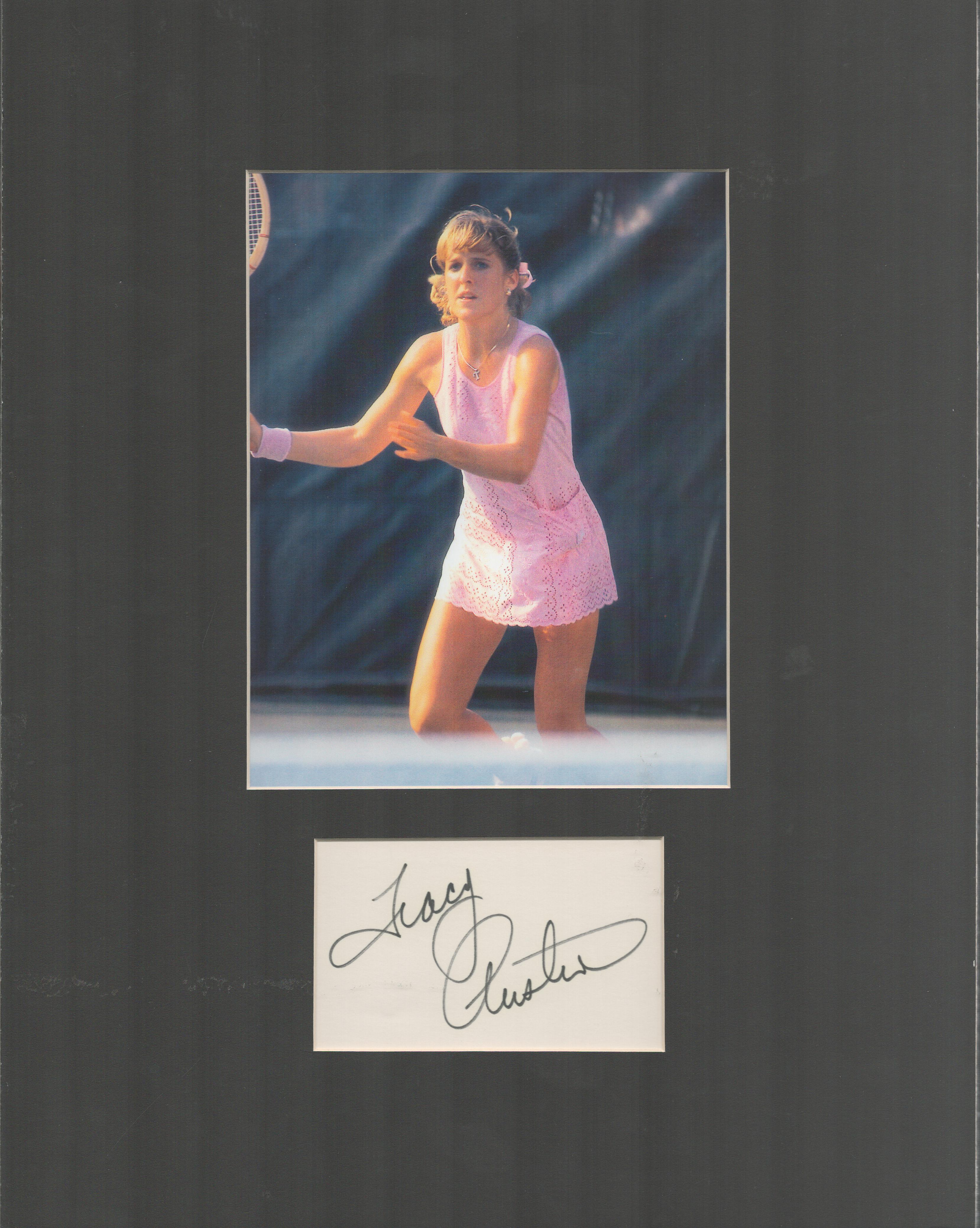 Tracy Austin 14x11 overall size mounted signature piece. Austin (born December 12, 1962) is an