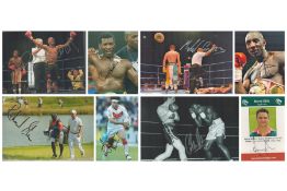 Sport Collection of 8 individually Signed Photos. Signatures include Michael Gomez, Steve