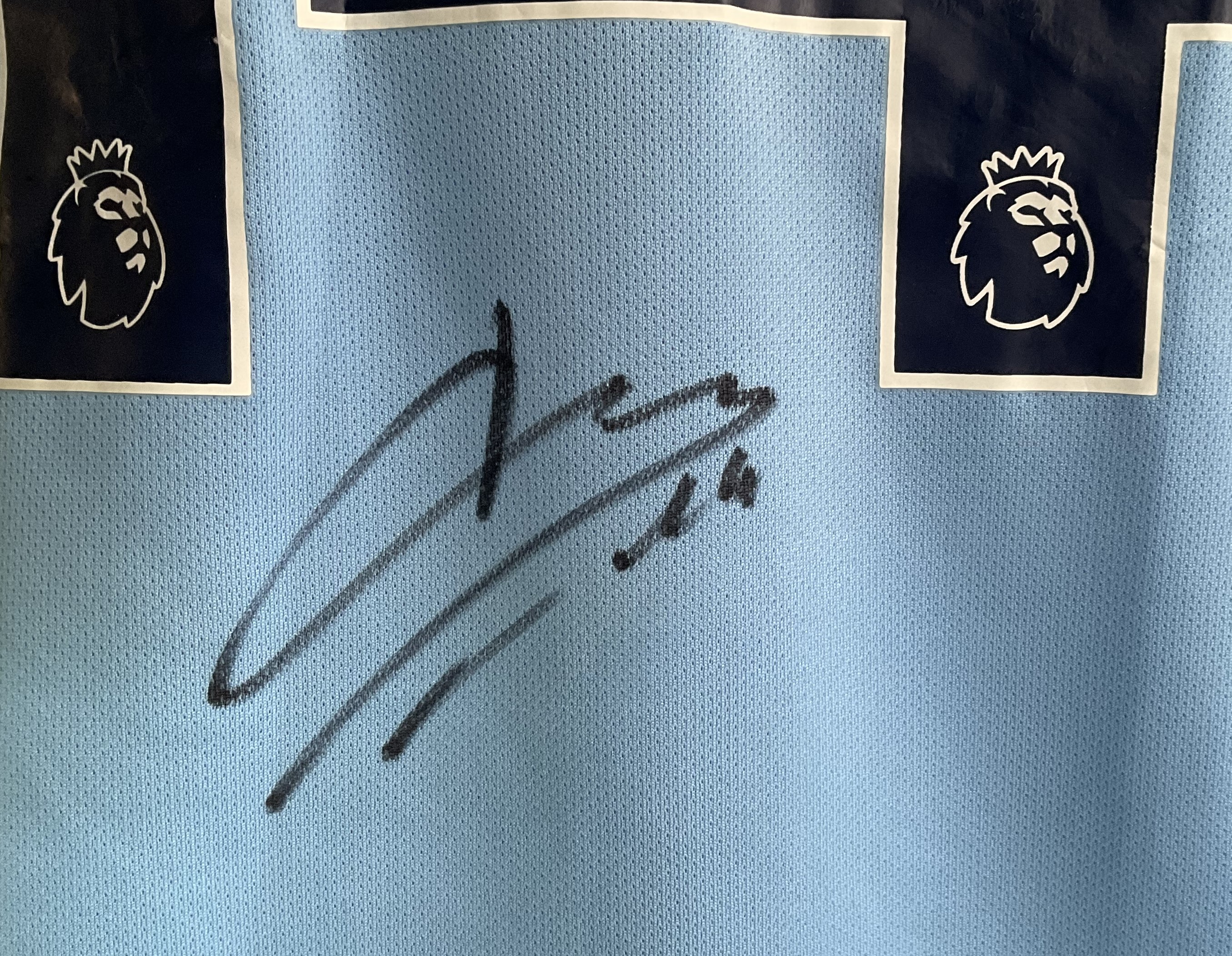 Football Aymeric Laporte Signed Size Large Man City Home Replica Shirt. Good condition. All - Image 2 of 2