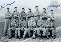 Autographed England 12 X 8 Photo - B/W, Depicting A Superb Image Showing England B Internationals