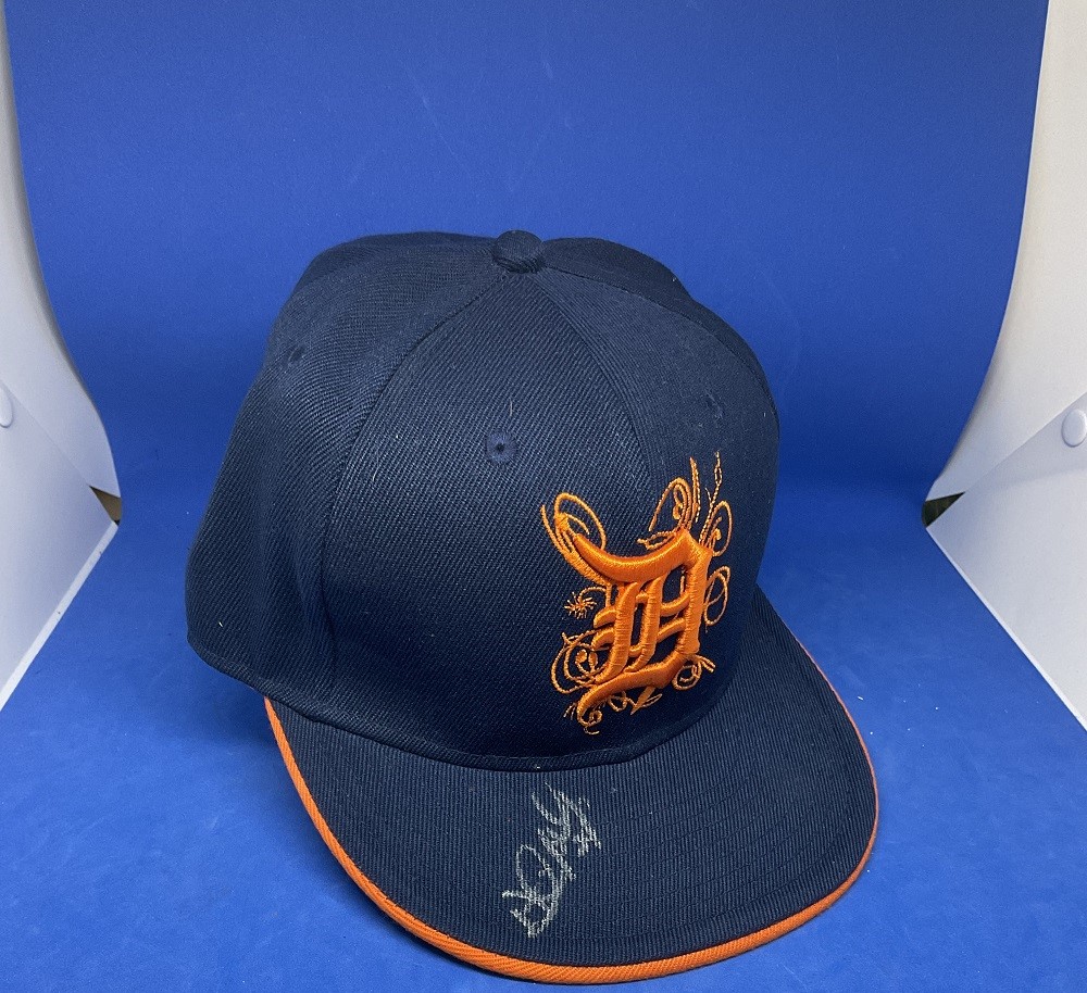 American Baseball Player David Pauley Signed Tigers Official Blue/Orange Baseball Cap. Signed in