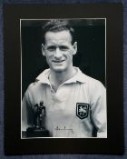 Sir Tom Finney Signed Black and White Preston NE FC Photo, Mounted to an overall size of 20 x 16