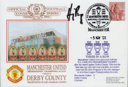 Football Henning Berg signed Manchester United v Derby County Premiership Champions Again Official