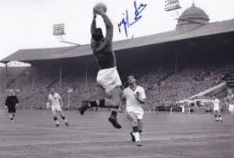 Autographed Nigel Sims 12 X 8 Photo - B/W, Depicting Aston Villa Goalkeeper Nigel Sims About To
